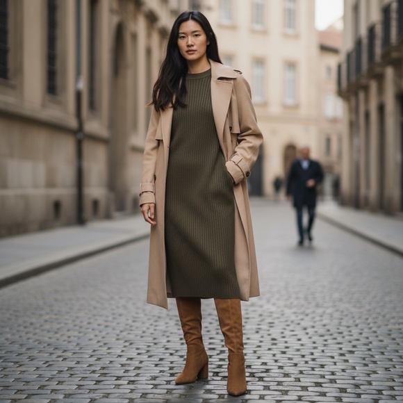 Steve Madden Nifty Pointed Toe Over the Knee Boots - Congac Brown Suede Size 8 - Picture 2 of 16